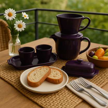 Manteigueira de Porcelana Roxo