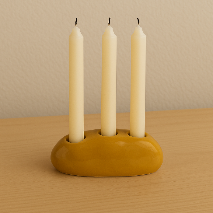 Porta-Velas Cerâmica