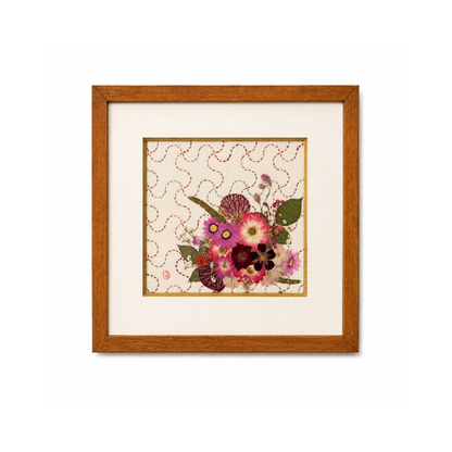 Quadro Flores Sobre Sashiko
