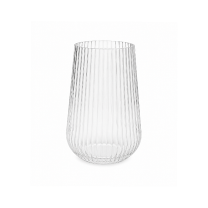 Vaso de Vidro Canelado M