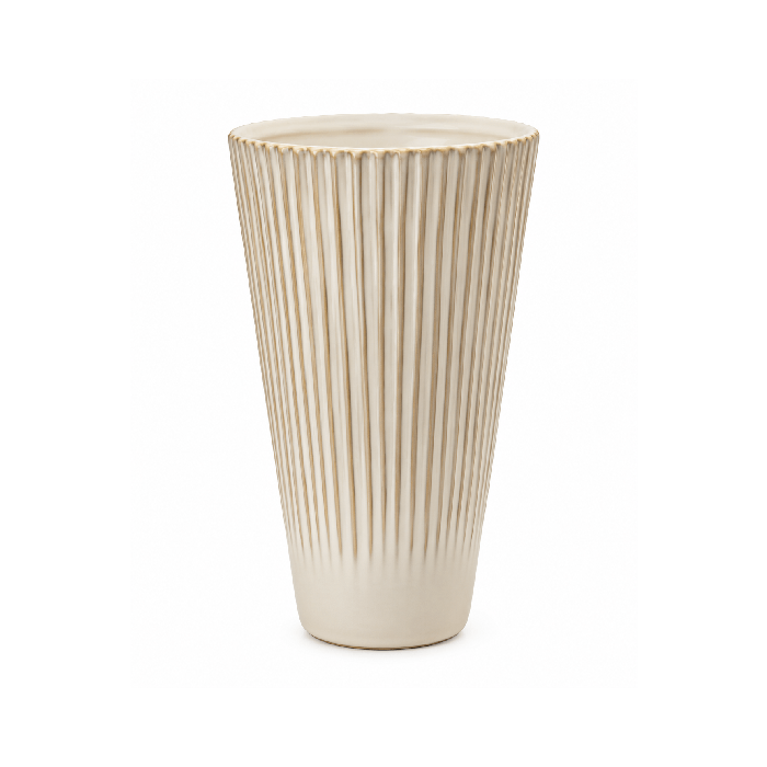 Vaso em Cerâmica Canelado