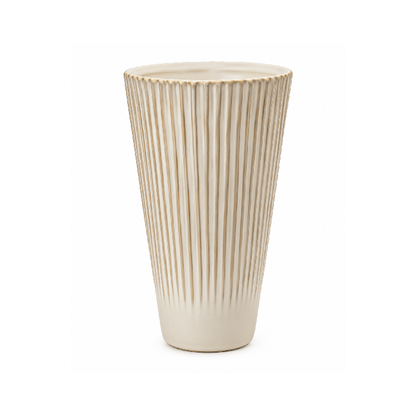 Vaso em Cerâmica Canelado