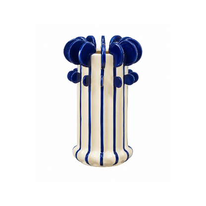 Vaso Cerâmica Orbe Azul