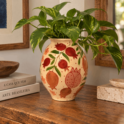 Vaso Romã Pintado à Mão
