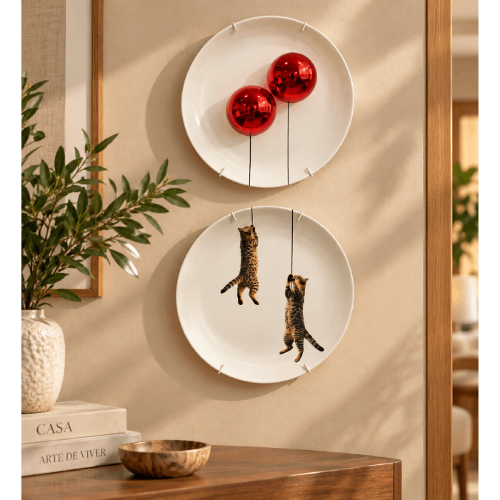 Conjunto de Prato Gatos - Greghi Design