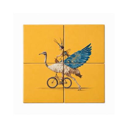 Quadro Azulejo Avestruz- Greghi Design