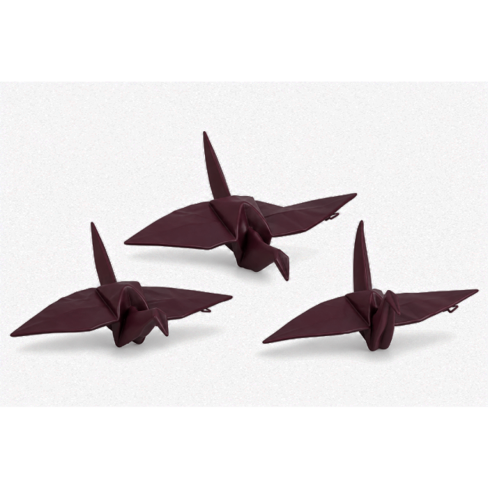 Conjunto de 3 Pássaros Origami Marrom