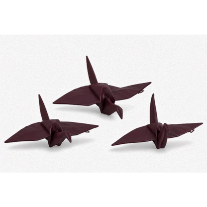 Conjunto de 3 Pássaros Origami Marrom