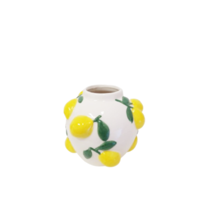 Vaso Decorativo com Limões em Relevo