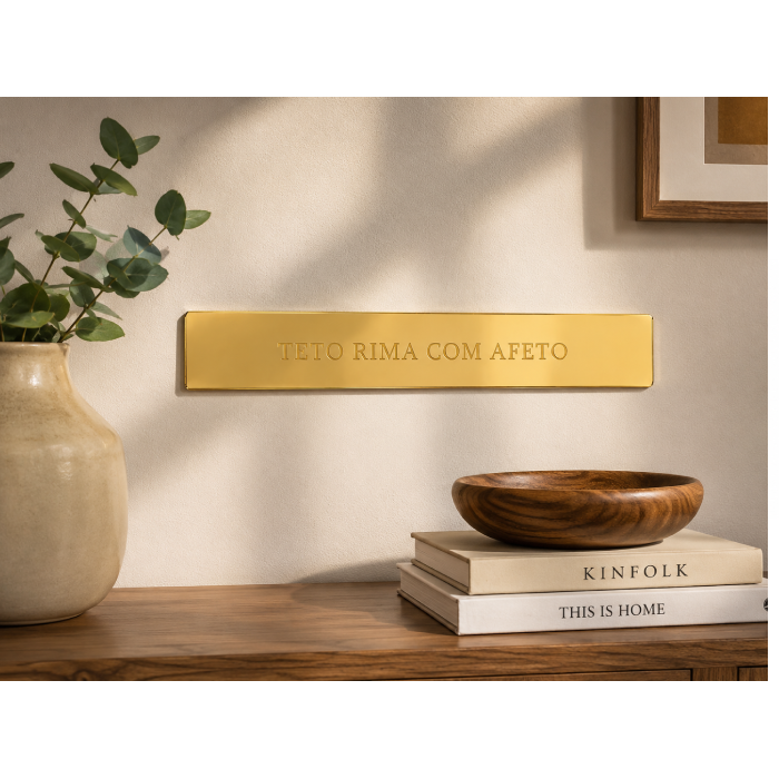Placa Espelhada de Acrílico - Teto Rima Com Afeto
