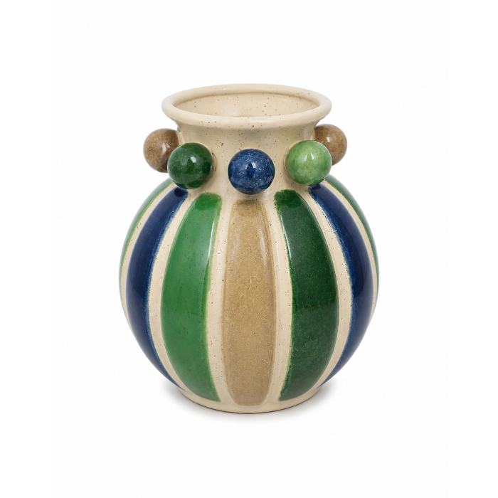 Vaso de Cerâmica com Bolinhas Coloridas