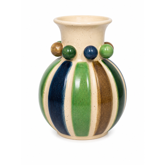 Vaso de Cerâmica com Bolinhas Coloridas