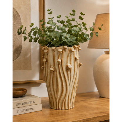 Vaso Cogumelo de Cerâmica  M