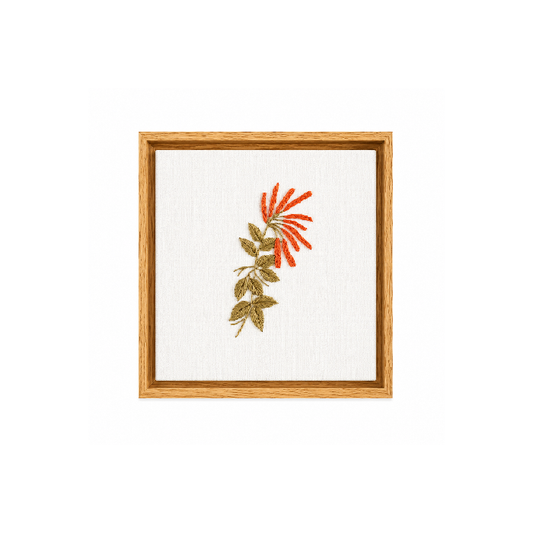 Quadro Bordado Botânico Flores de São João