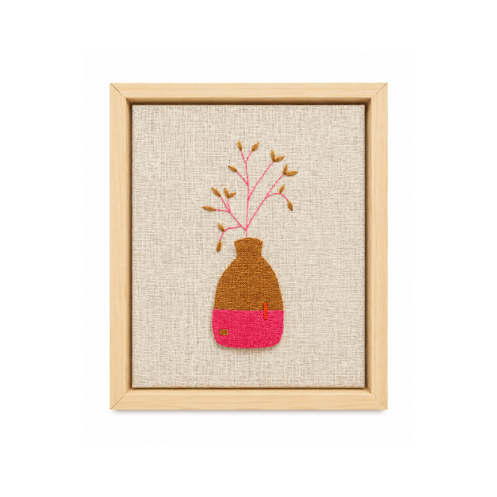 Quadro Vaso Bordado