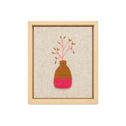 Quadro Vaso Bordado