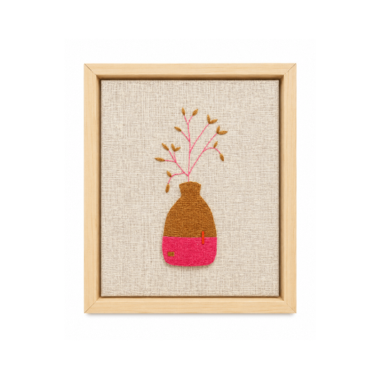 Quadro Vaso Bordado