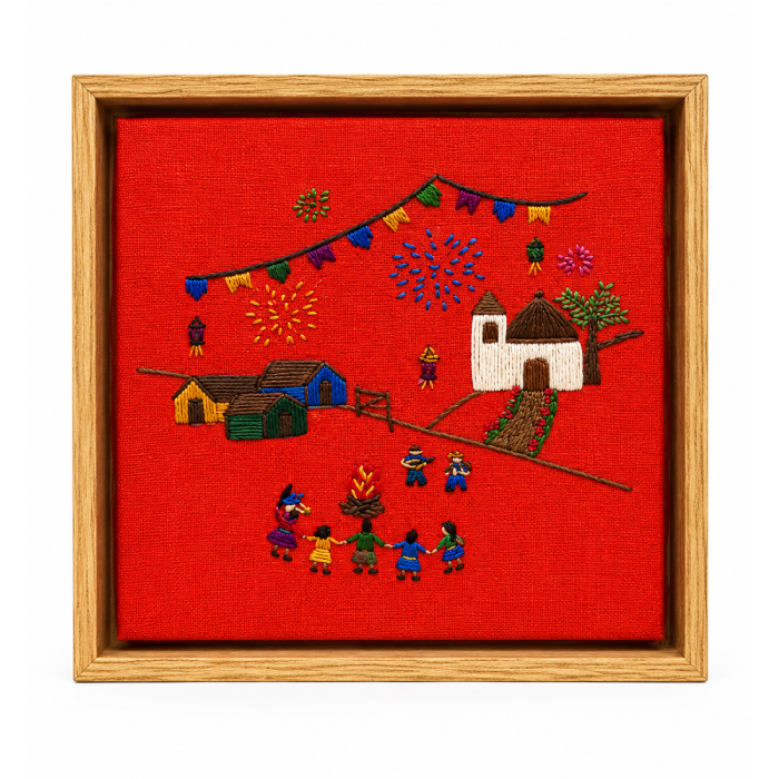 Quadro Bordado Festa Junina