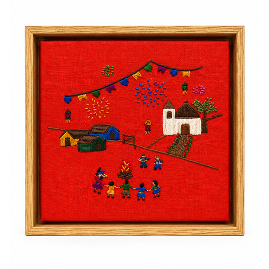 Quadro Bordado Festa Junina