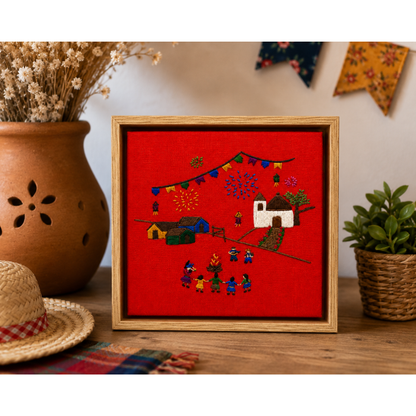 Quadro Bordado Festa Junina