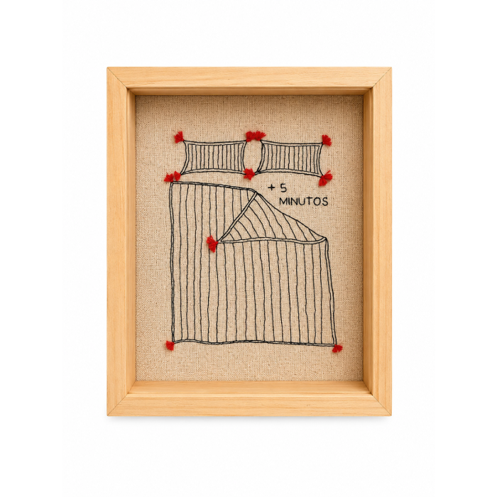 Quadro Caixa Bordado - + 5 Minutos