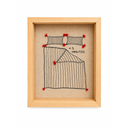 Quadro Caixa Bordado - + 5 Minutos
