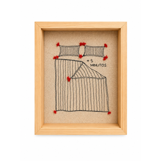 Quadro Caixa Bordado - + 5 Minutos
