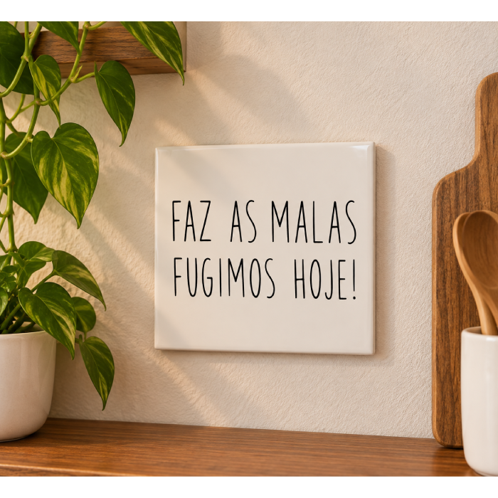 Azulejo Decorativo "Faz as Malas..."