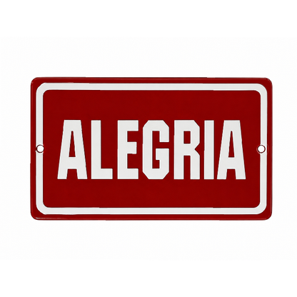 Placa Decorativa Esmaltada Alegria