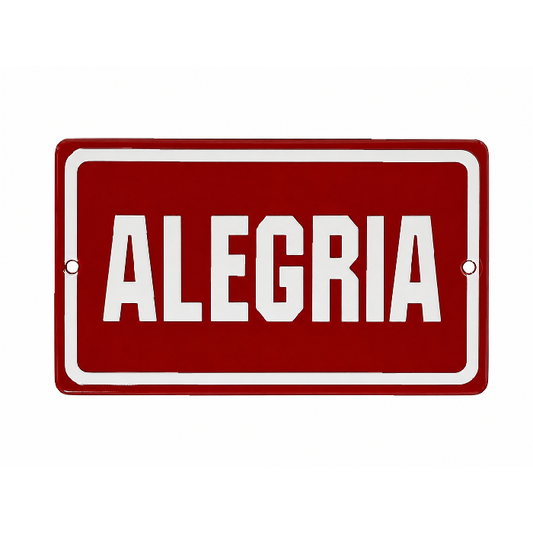 Placa Decorativa Esmaltada Alegria