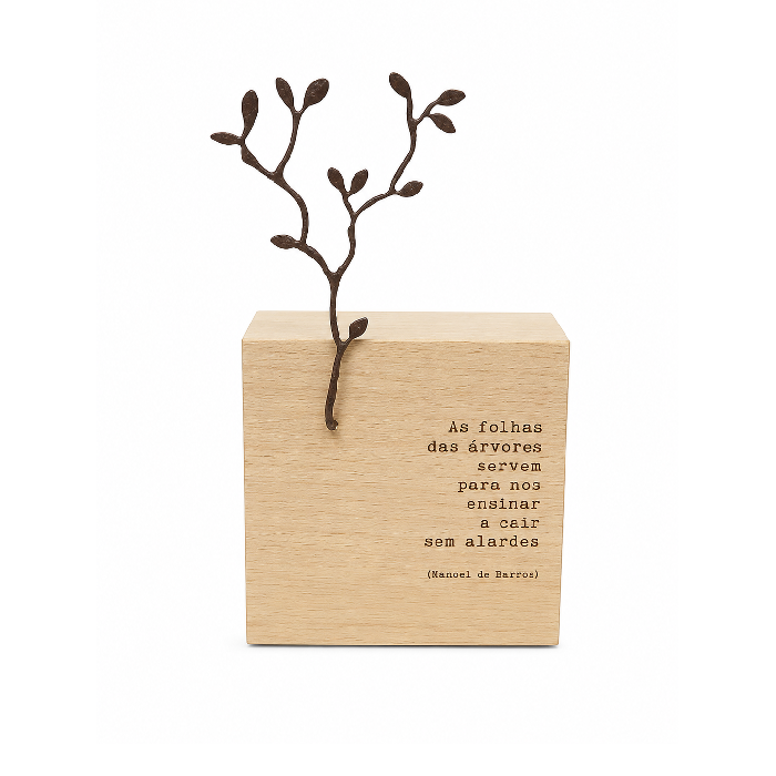 Bloco Cubo Madeira " As folhas"