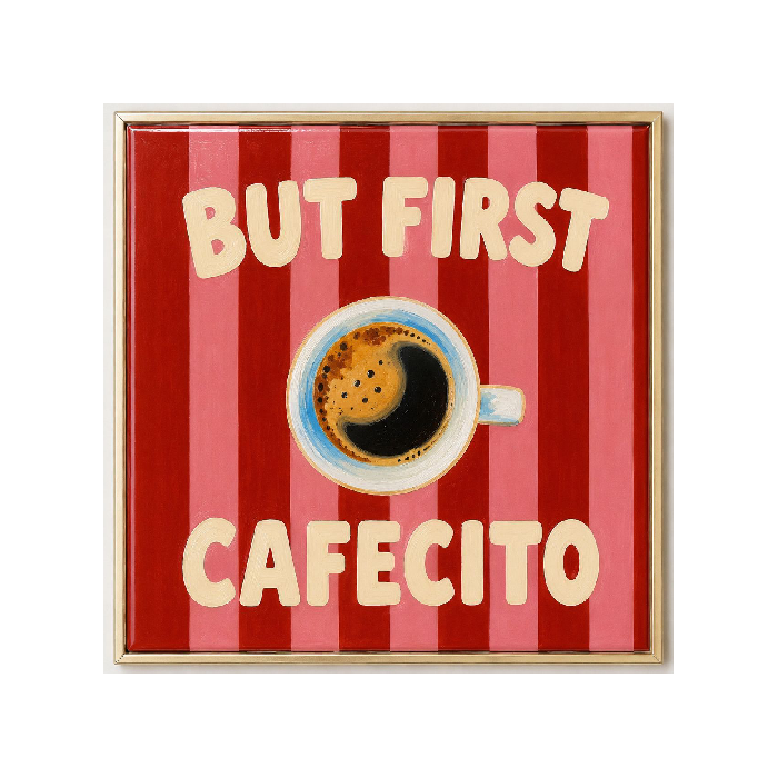 Wood Azule 15x15 - But First Cafecito