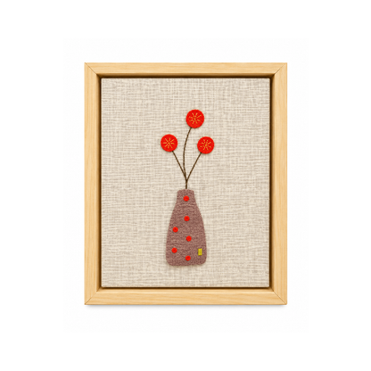Quadro Vaso Bordado