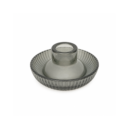 Castiçal de Vidro Fume