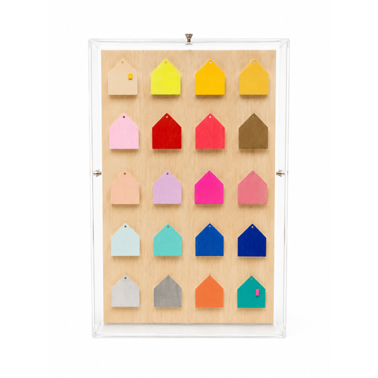 Quadro de Acrílico Decorativo Casinhas Coloridas