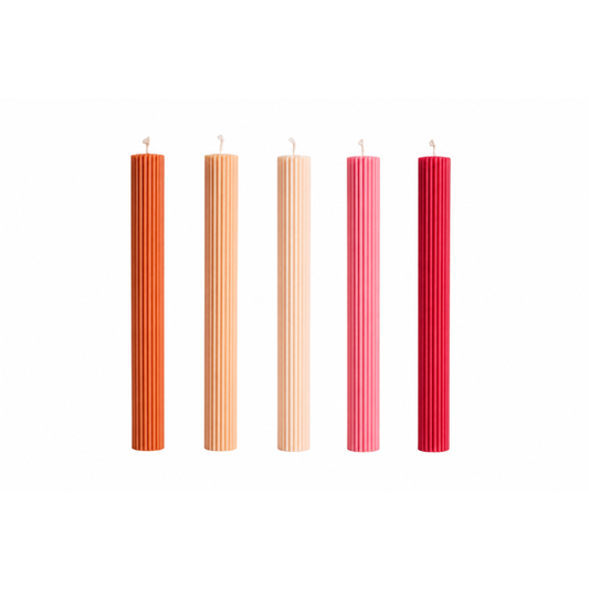 Conjunto de Velas Caneladas Afeto