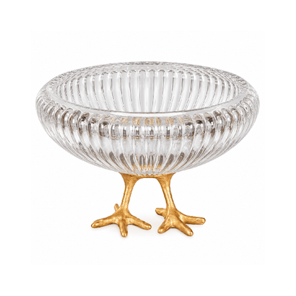 Bowl de Vidro com Pés de Ave