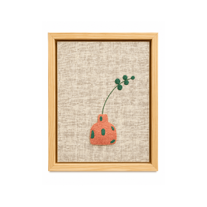 Quadro Vaso Bordado