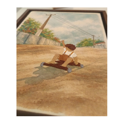 Quadro Bordado Carrinho  Rolimã