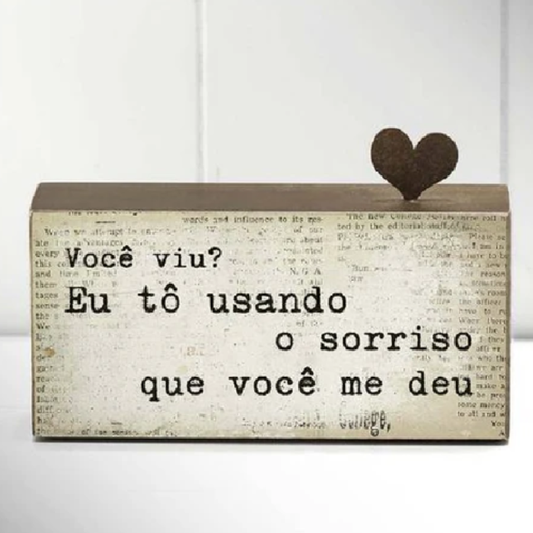 Bloco de Madeira " Você Viu? Eu to Usando..."