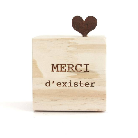 Bloco Cubo " Merci D'exister "