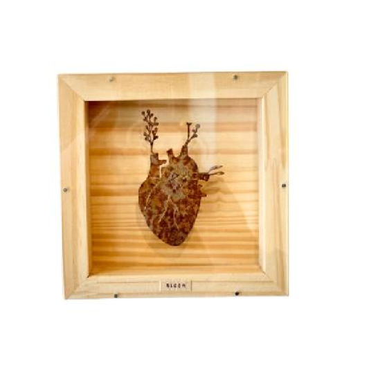 Quadro - Escultura Coração Bloom