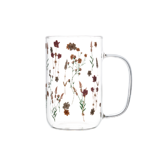 Caneca de Vidro Flor