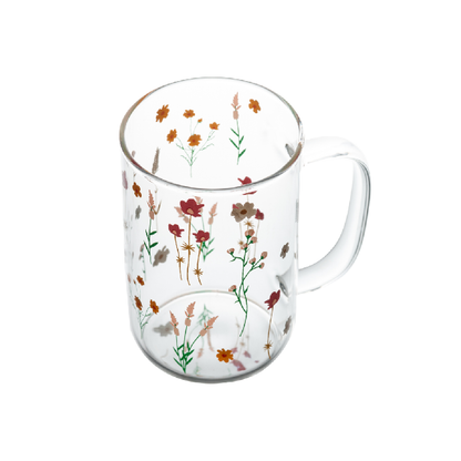 Caneca de Vidro Flor