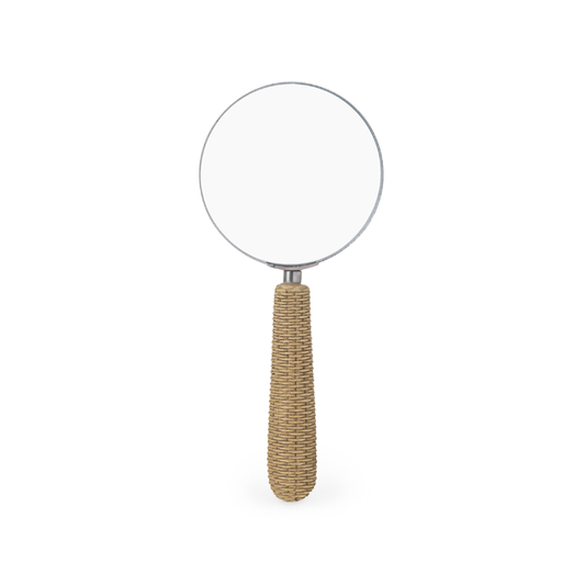 Lupa Decorativa com Cabo em Rattan