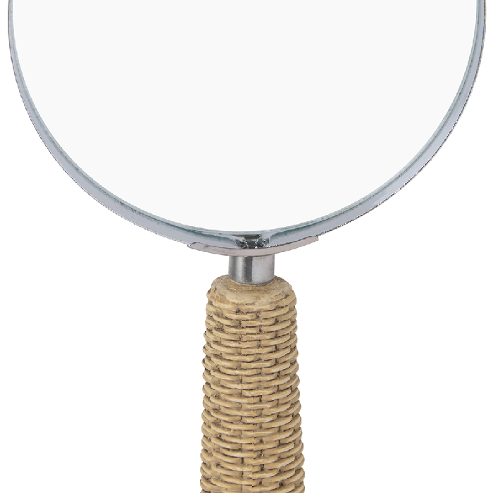 Lupa Decorativa com Cabo em Rattan