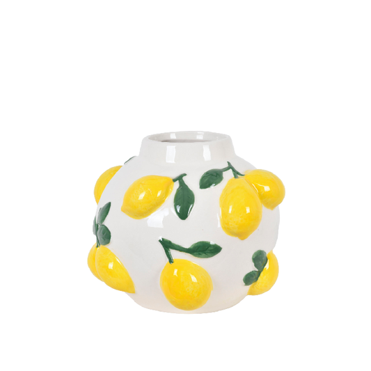 Vaso Decorativo com Limões em Relevo P