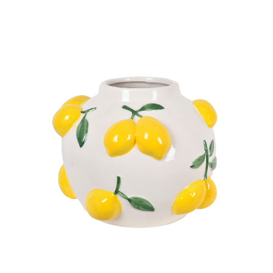 Vaso Decorativo com Limões em Relevo M