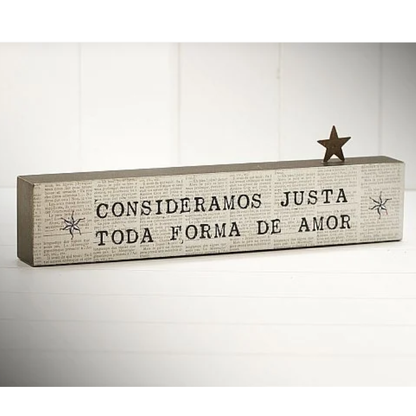 Bloco de Madeira "Consideramos Justa Toda..."