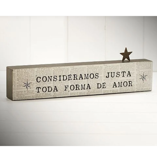 Bloco de Madeira "Consideramos Justa Toda..."